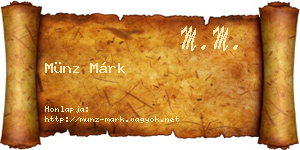 Münz Márk névjegykártya
